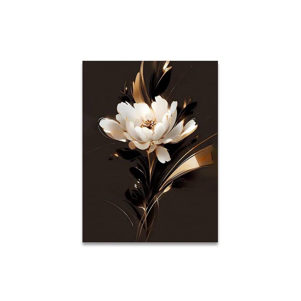 White Petal Flowers Wall Art Fine Art Canvas Prints Modern Botany Floral Pictures For Living Room Bedroom Hotel Room Art Decor | Bowlift