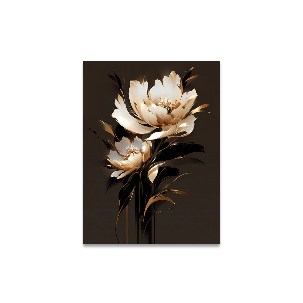 White Petal Flowers Wall Art Fine Art Canvas Prints Modern Botany Floral Pictures For Living Room Bedroom Hotel Room Art Decor | Bowlift
