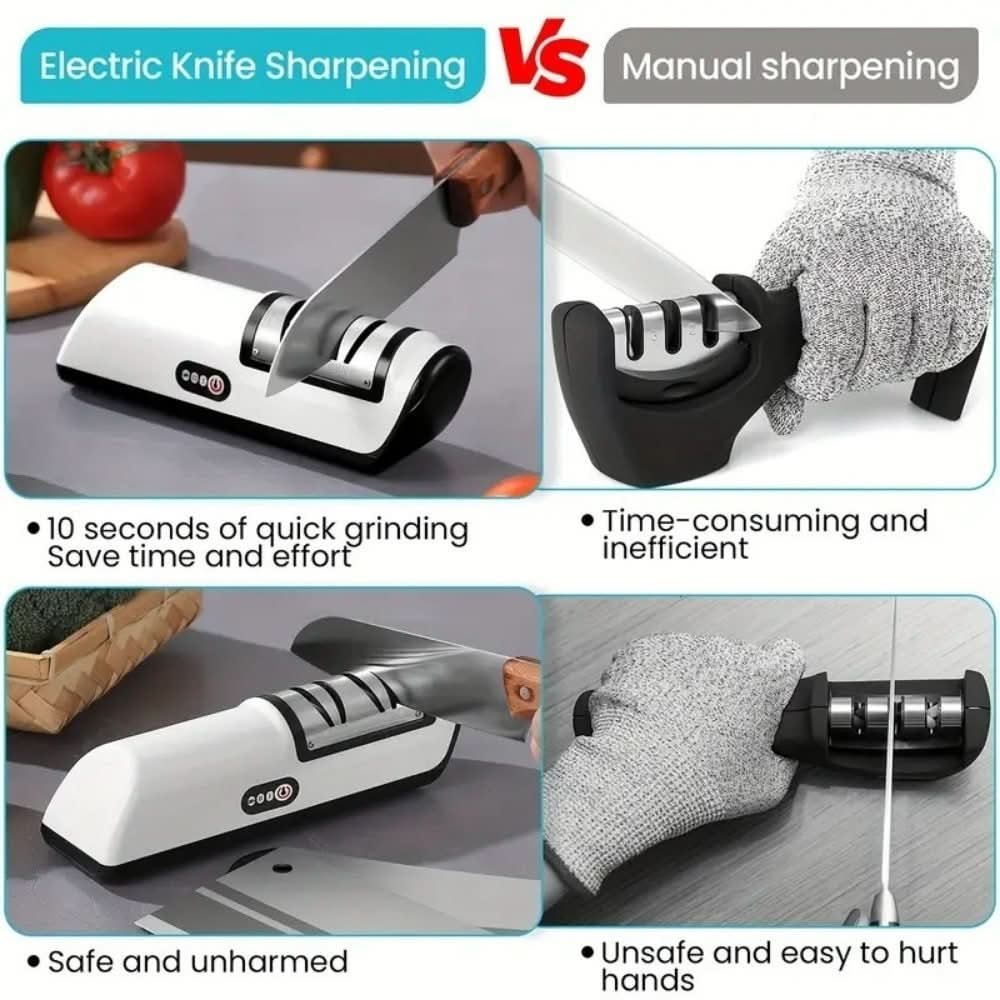 BowLift | Rechargeable 2-Stage Knife Sharpener for Ceramic & Steel Blades
