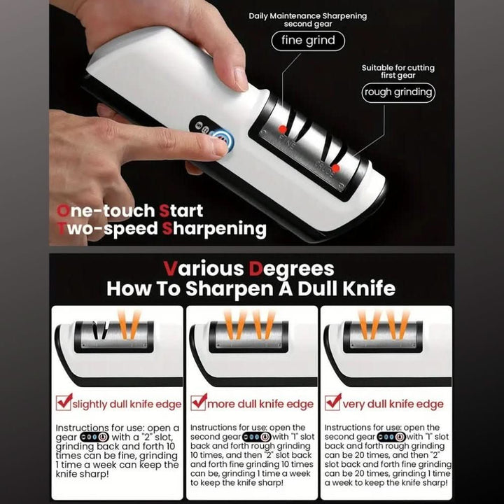 BowLift | Rechargeable 2-Stage Knife Sharpener for Ceramic & Steel Blades