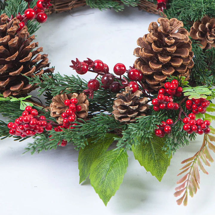 BowLift | Christmas Wreaths with Red Berries and Cypress Leaves – Ideal Decoration for the Holidays