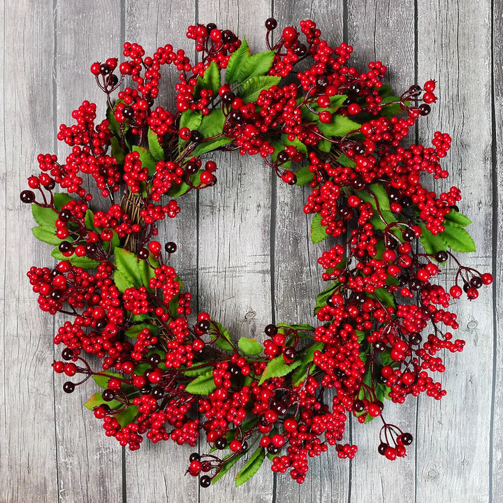 BowLift | Christmas Wreaths with Red Berries and Cypress Leaves – Ideal Decoration for the Holidays