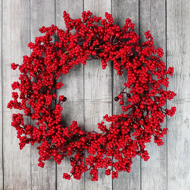 BowLift | Christmas Wreaths with Red Berries and Cypress Leaves – Ideal Decoration for the Holidays