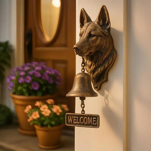 BowLift | Welcome Bell HerderKlank – Handmade Cast Iron Doorbell with Dog