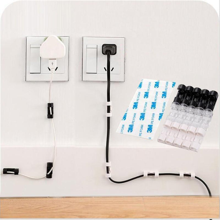 BowLift | IcoolGadgets Wire Cable Clips Organizer Desktop & Workstation Clips Cord Management Holder USB Charging Data Line Cable Winder