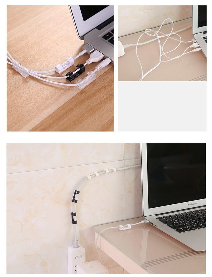 BowLift | IcoolGadgets Wire Cable Clips Organizer Desktop & Workstation Clips Cord Management Holder USB Charging Data Line Cable Winder
