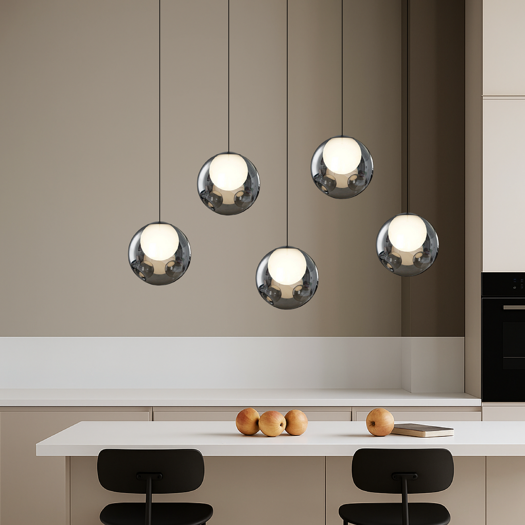 BowLift | Italian Glass Pendant Lamp with Height Adjustment – Elegant Lamp for Living Rooms and Dining Rooms, Perfect as a Lamp Over the Table