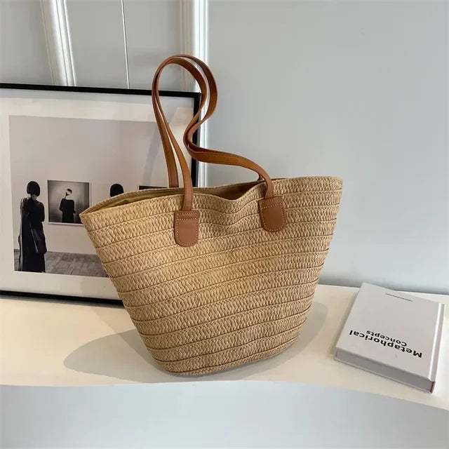 BowLift | Basket Shoulder Bag for Women – Woven Design – practical and spacious – versatile carrying options – Wall Clock