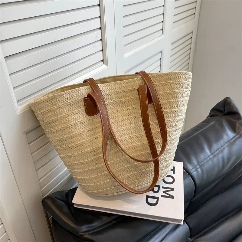 BowLift | Basket Shoulder Bag for Women – Woven Design – practical and spacious – versatile carrying options – Wall Clock