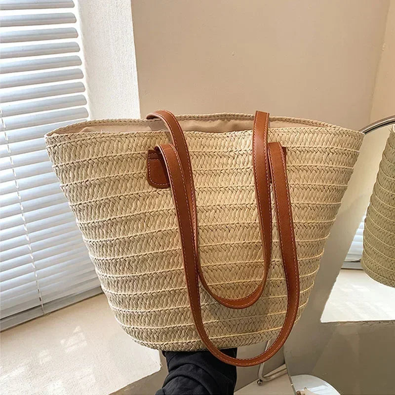 BowLift | Basket Shoulder Bag for Women – Woven Design – practical and spacious – versatile carrying options – Wall Clock