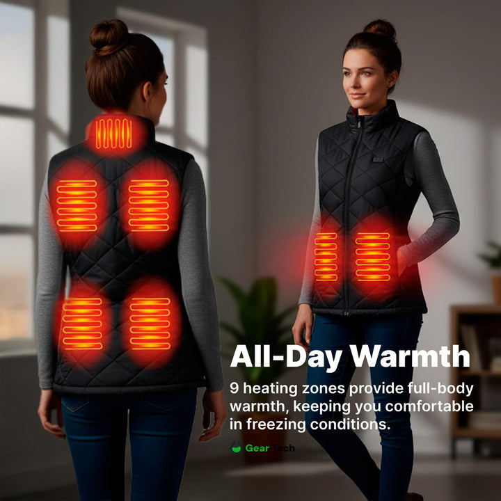 BowLift | Women's Heated Gilet | 9 Heating Zones, Customisable Heat Settings & Lightweight Design for Cold Weather Activities