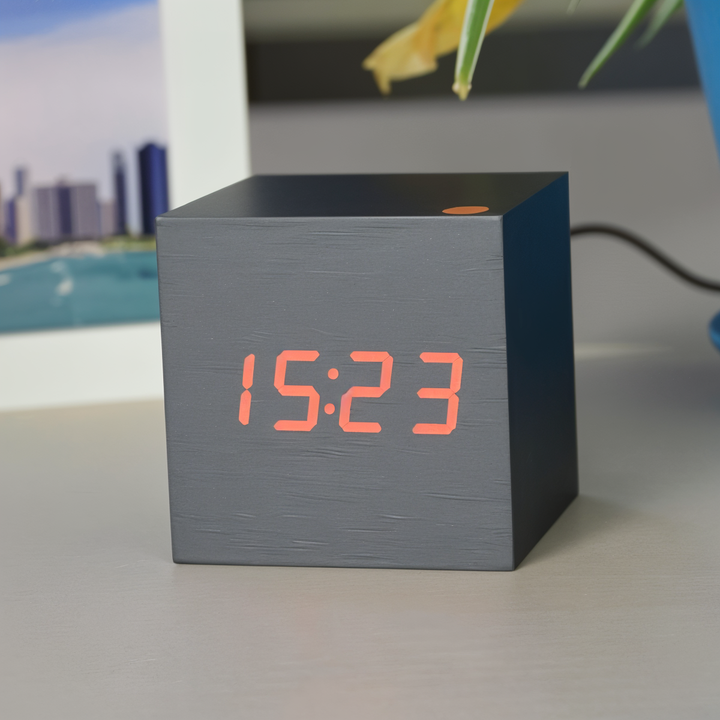 BowLift | Elegant Digital LED Clock in Wood