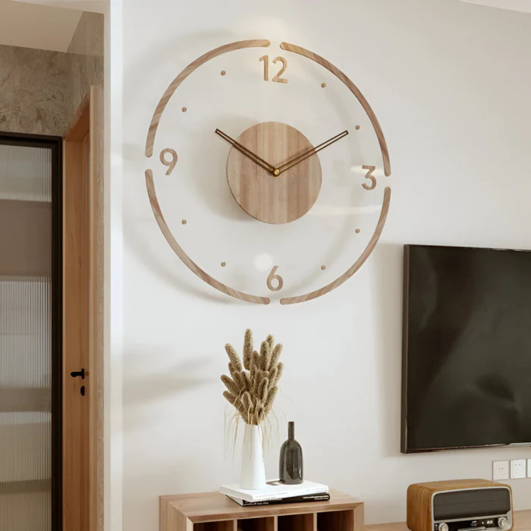 BowLift | Wood Modern Silent Wall Clock
