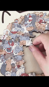 BowLift | Wooden Cat Craze Wooden Art Puzzle