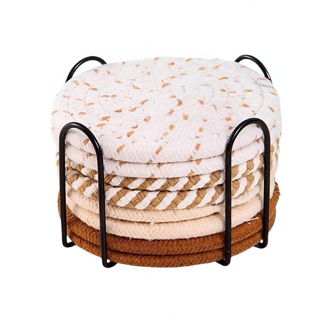 BowLift | Woven Whirl Coaster Set | 8Pcs Set