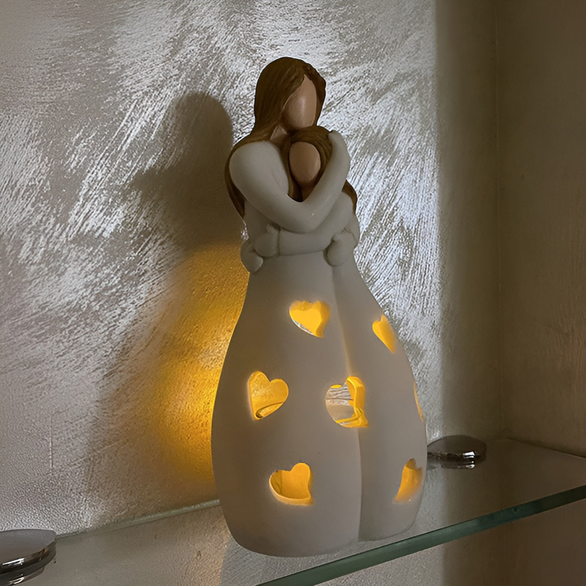 BowLift | Embracing Mother Daughter Figure Flickering Candle Holder - LoveGlow