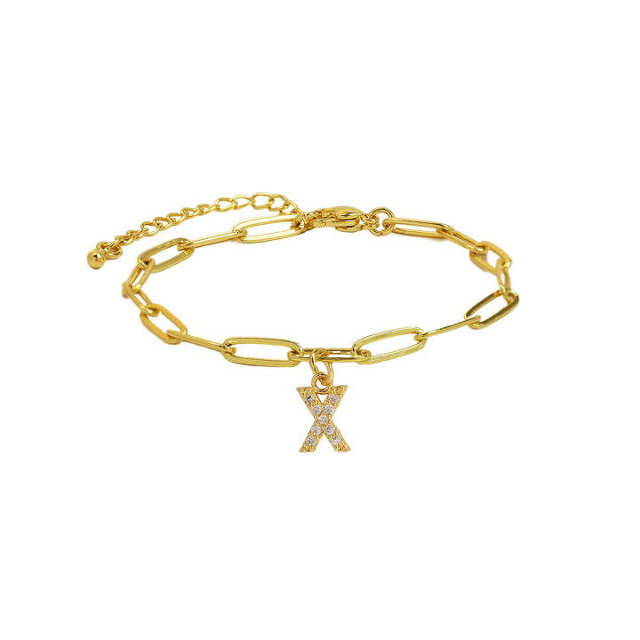 BowLift | Dainty Paperclip Letter Initial Bracelet