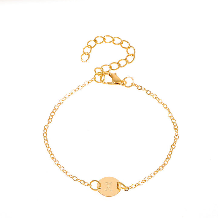 BowLift | Dainty Chain Letter Initial Charm Bracelet