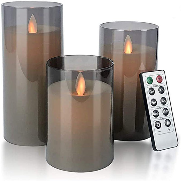 LED candle with remote control & timer in glass design | Bowlift
