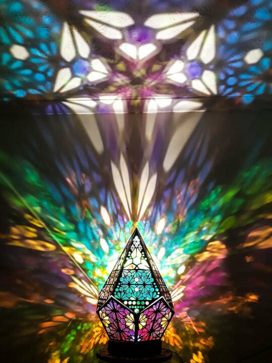 Stained Glass Style LED Table Lamp - LumiAura | Bowlift