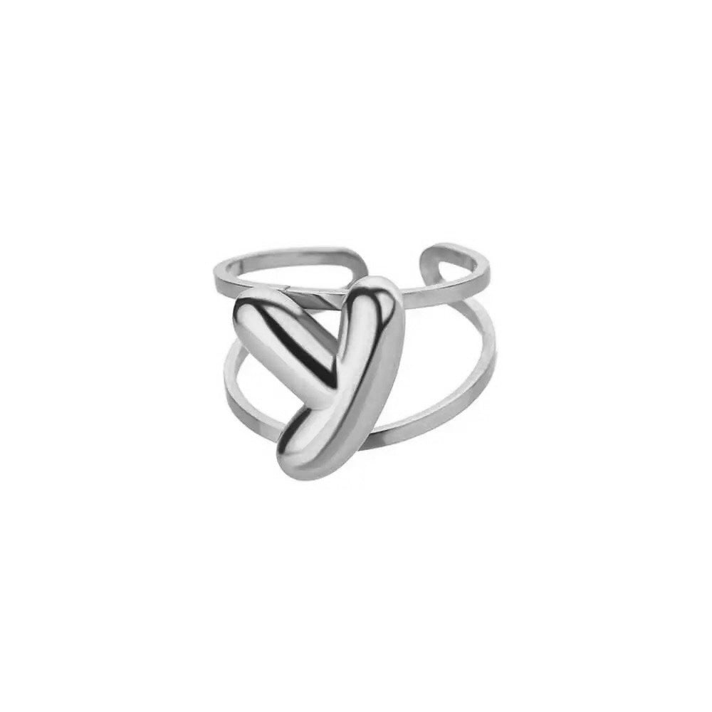BowLift | Adjustable Open Band Bubble Letter Initial Ring