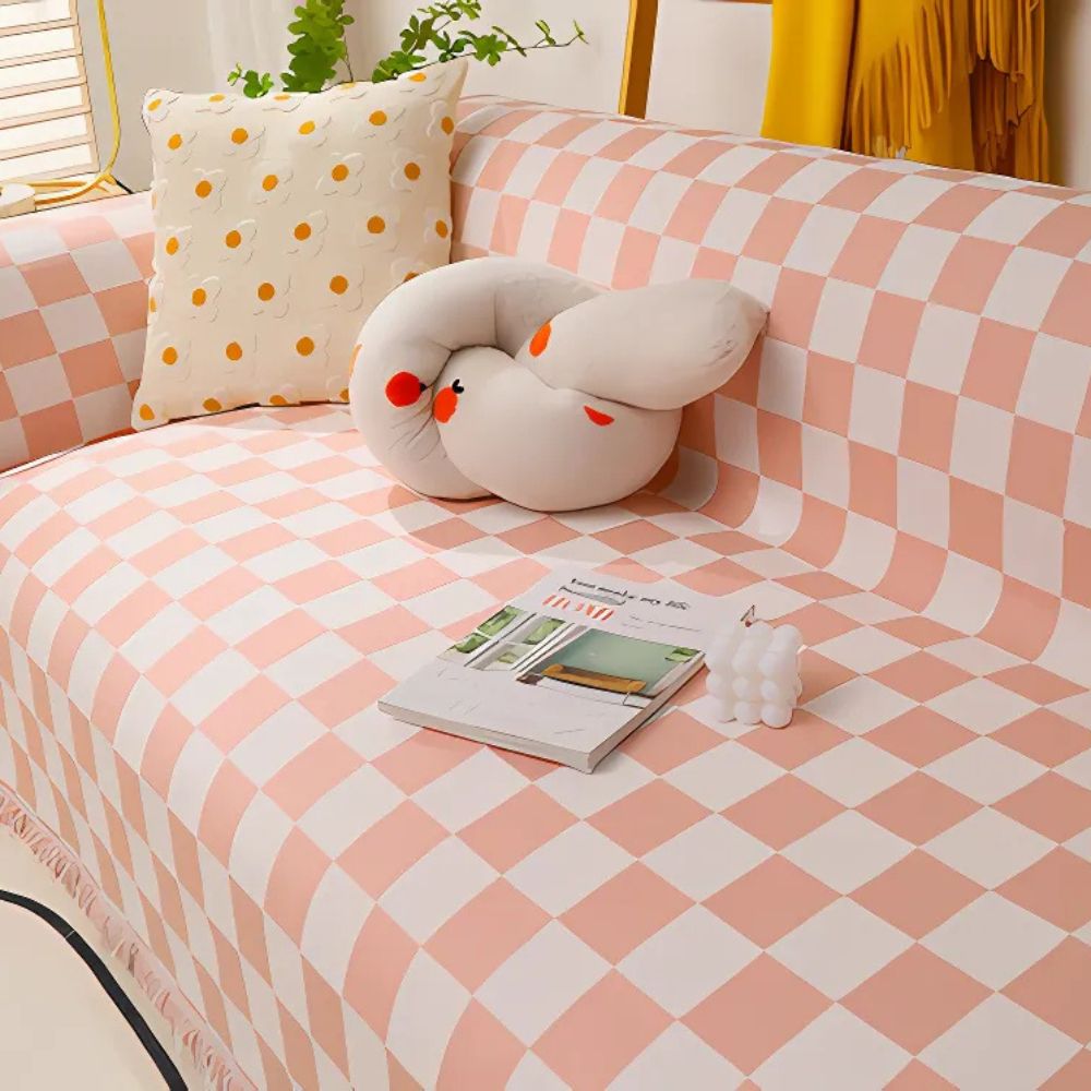 BowLift | Checkerboard Anti-Scratch Sofa Cover