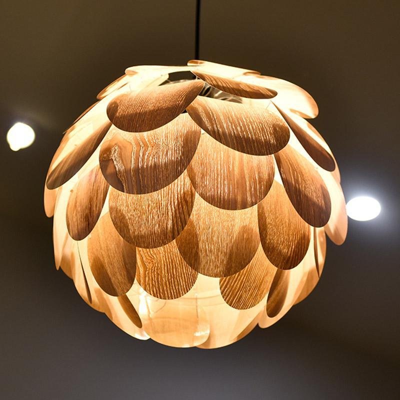 BowLift | PineappleGlow pendant light - Luxurious wooden pendant light in pineapple shape