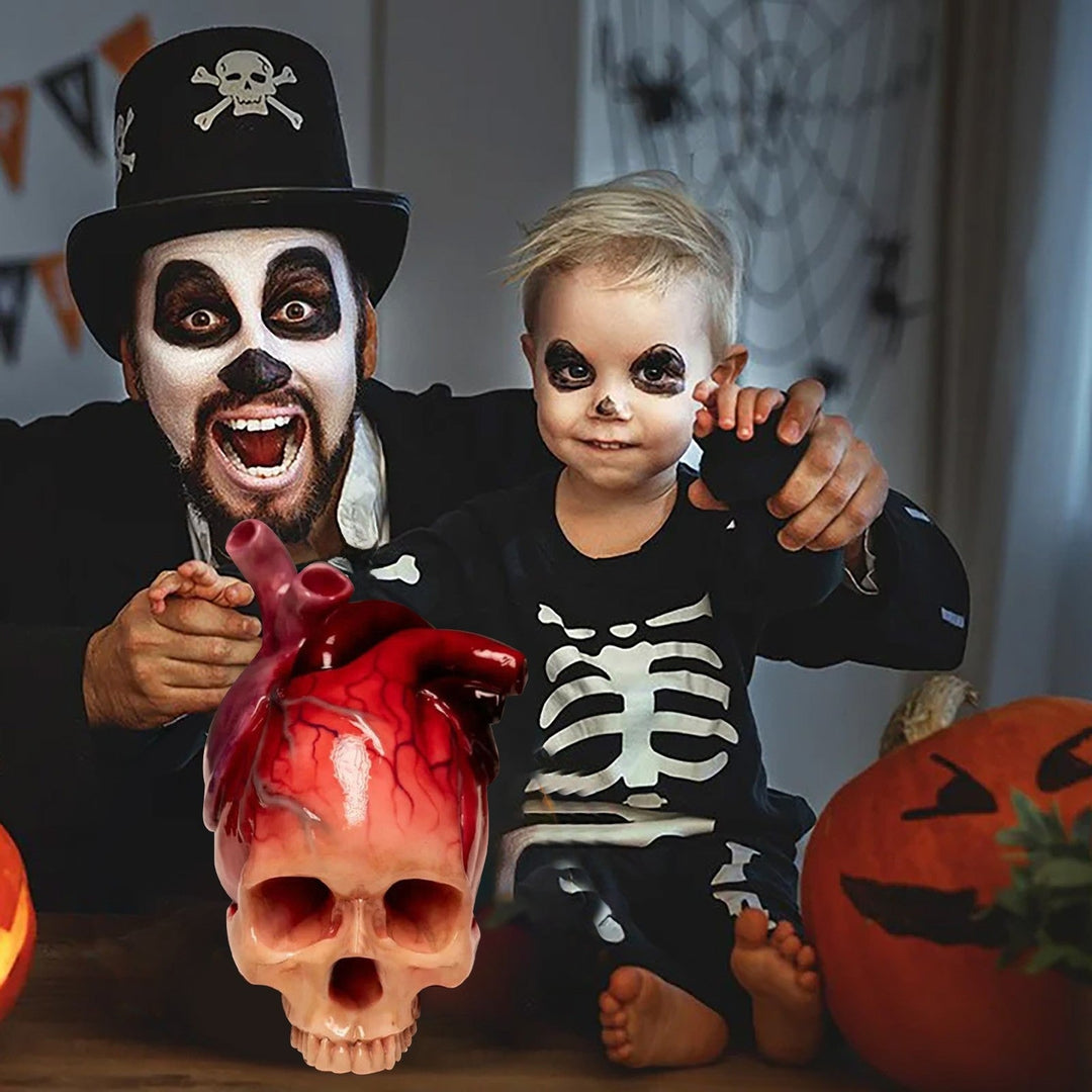 BowLift | SpookyHeart Realistic Halloween Heart-Shaped Skull Sculpture