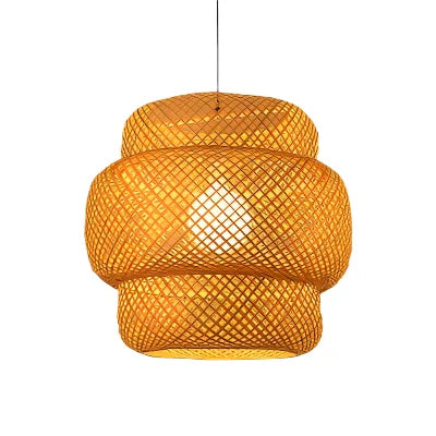 Rattan Chandelier | Handmade Boho Pendant Lamp for Dining Room & Living Room | Bowlift