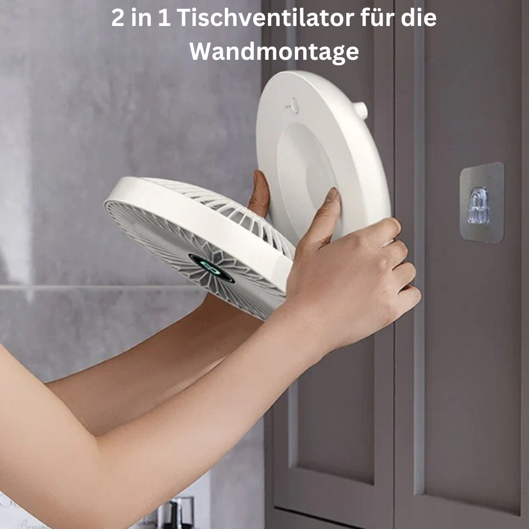 Portable Wall Fan | Multifunctional, USB Rechargeable & Whisper Quiet for Home, Office & Outdoor Use | Bowlift
