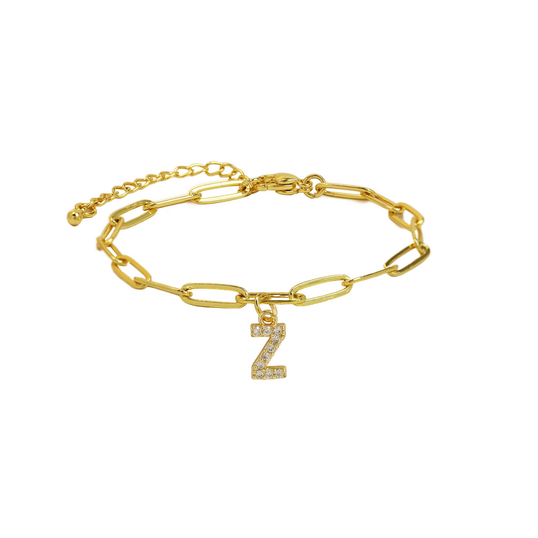 BowLift | Dainty Paperclip Letter Initial Bracelet