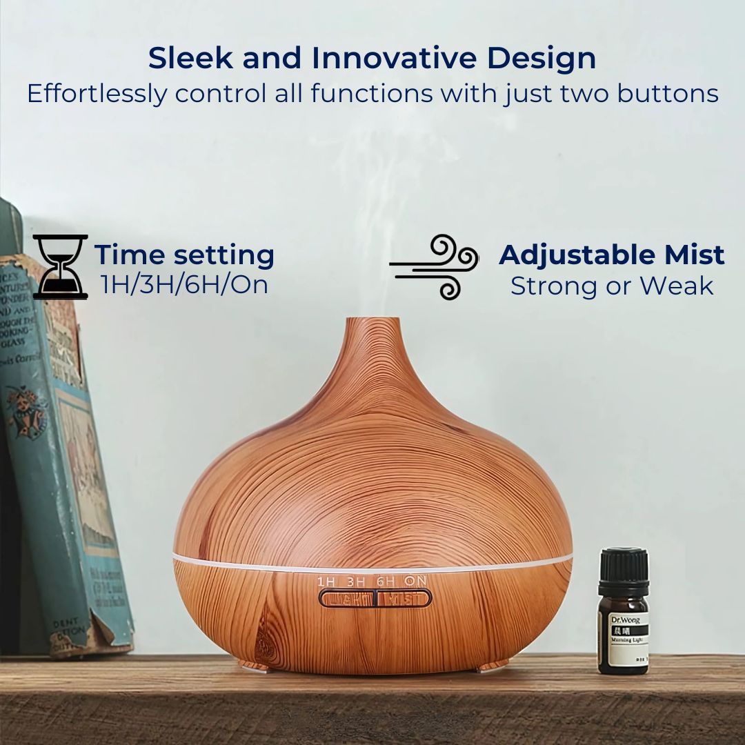 ZenAir Essential Oil Diffuser and Humidifier for Aromatherapy | Air Purification and Moisturised Comfort – Ideal for Wellness and Relaxation Bowlift