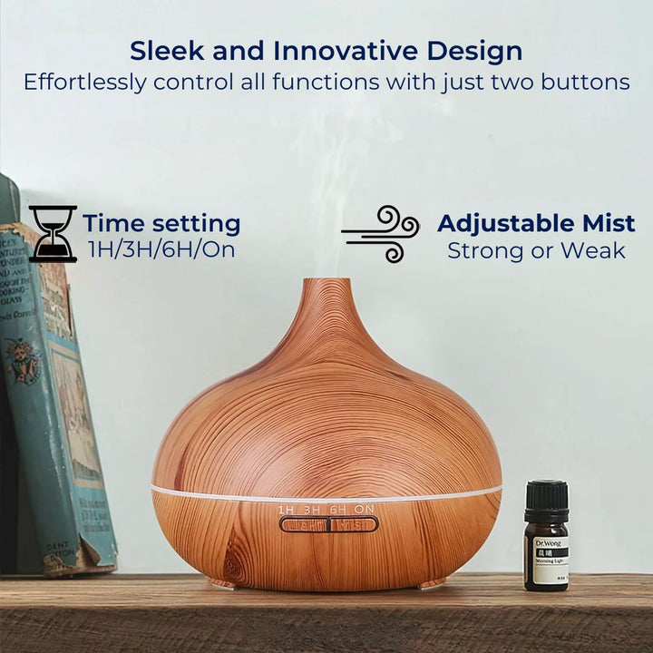 ZenAir Essential Oil Diffuser and Humidifier for Aromatherapy | Air Purification and Moisturised Comfort – Ideal for Wellness and Relaxation Bowlift