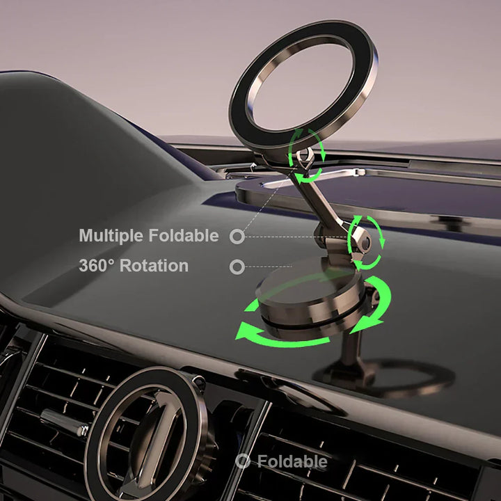 BowLift | 360° Foldable Magnetic Car Phone Holder – Adjustable & Secure Mount for All Smartphones