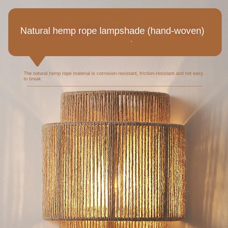BowLift | HempLume - Vintage LED lamp - Bohemian Wicker - Natural touch
