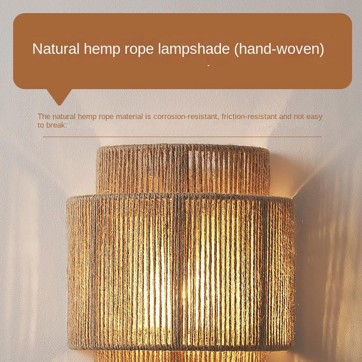 BowLift | HempLume - Vintage LED lamp - Bohemian Wicker - Natural touch
