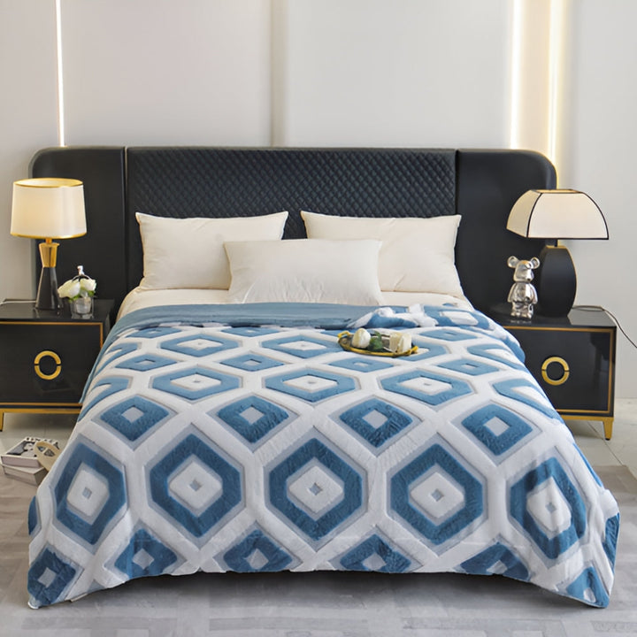 BowLift | Zyra Double Layer Geometric Throw Blanket