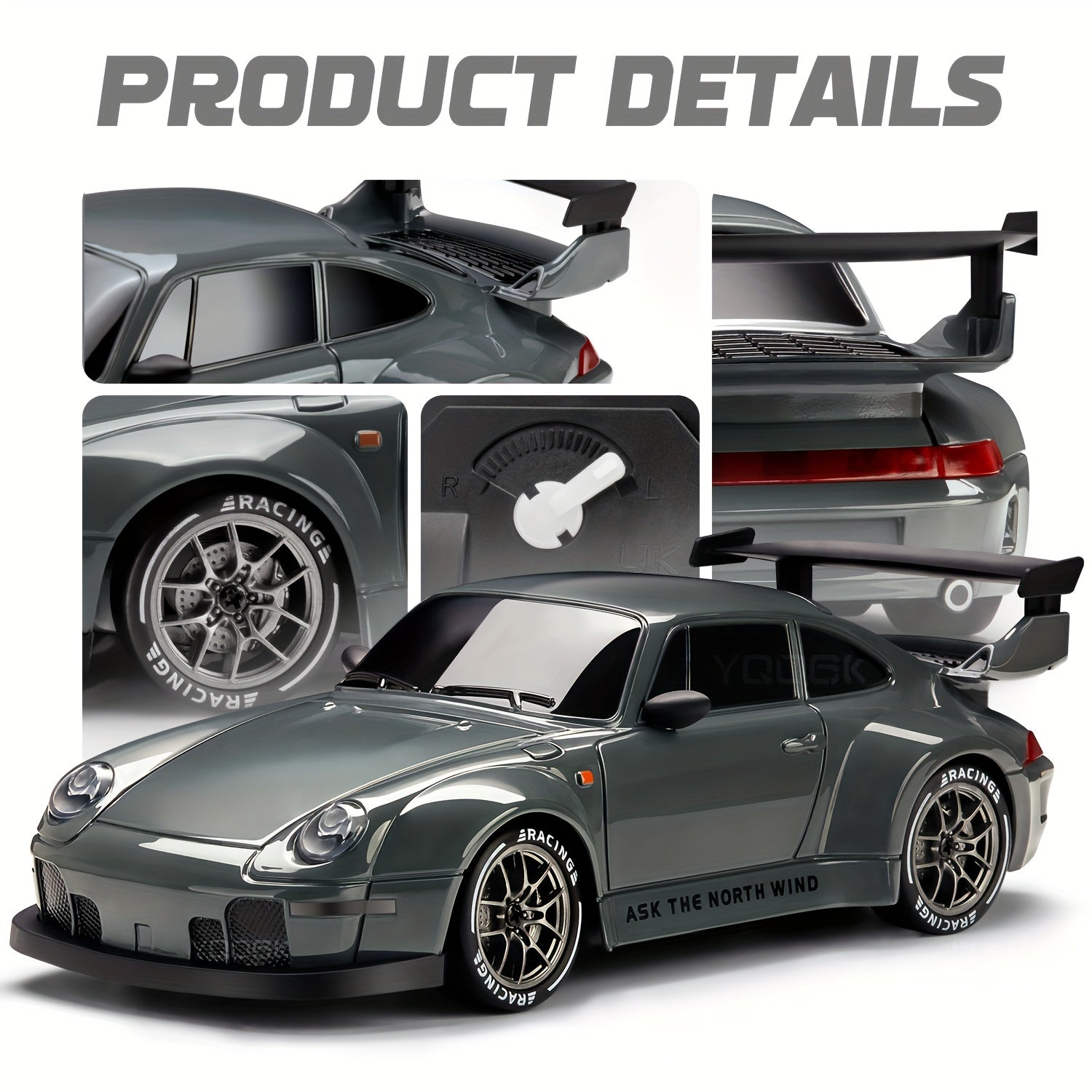 BowLift | 1:24 RC Drift Car | 4WD, LED Wheels & USB Rechargeable for Indoor and Outdoor Racing Fun