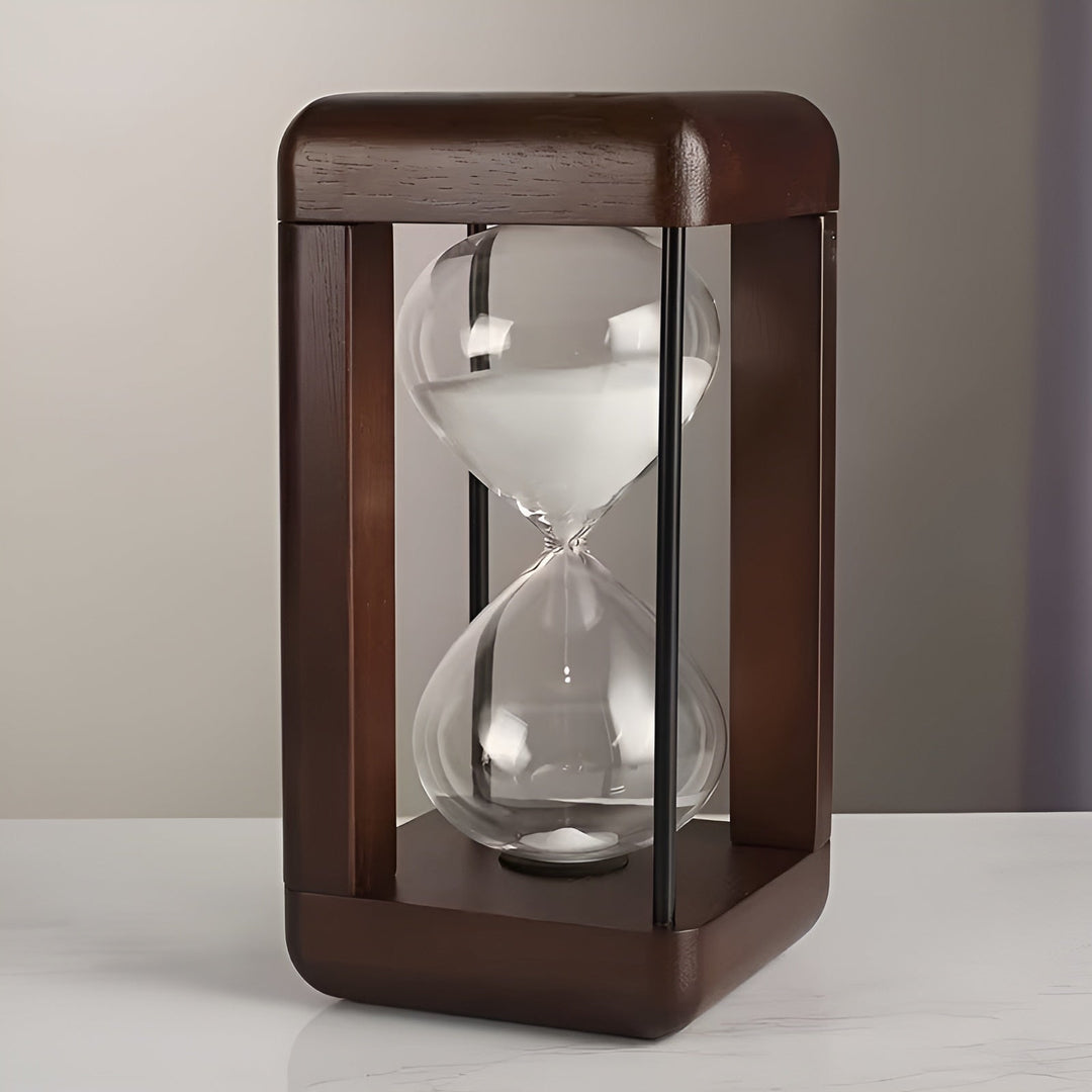 Hourglass with Solid Wood Frame – High Quality and Decorative | 30 Minutes for Office, Desk, and Home | Bowlift