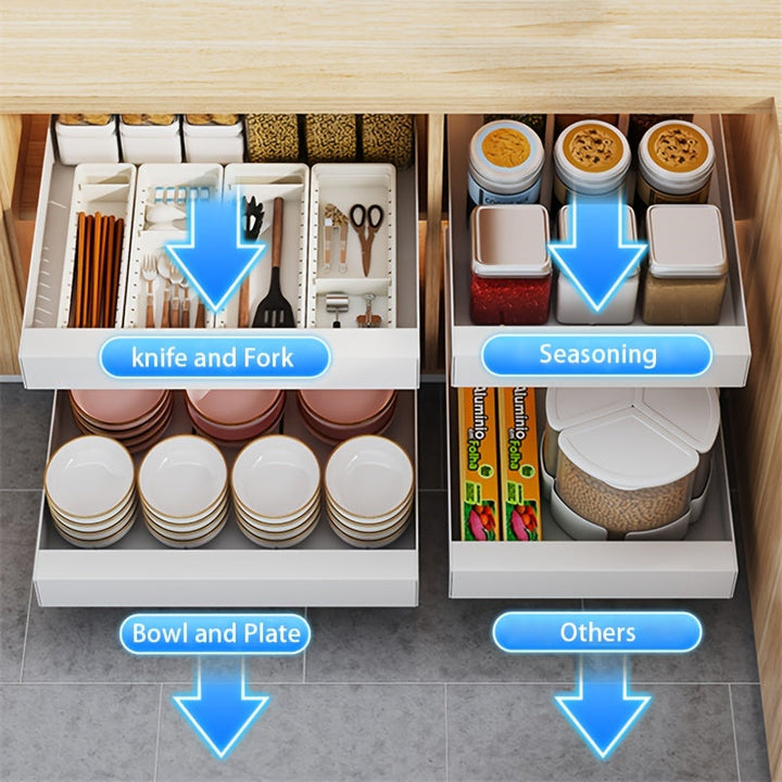 BowLift | Lina Pull-Out Kitchen Cabinet Organiser – Space-Saving Sliding Pantry Storage Rack