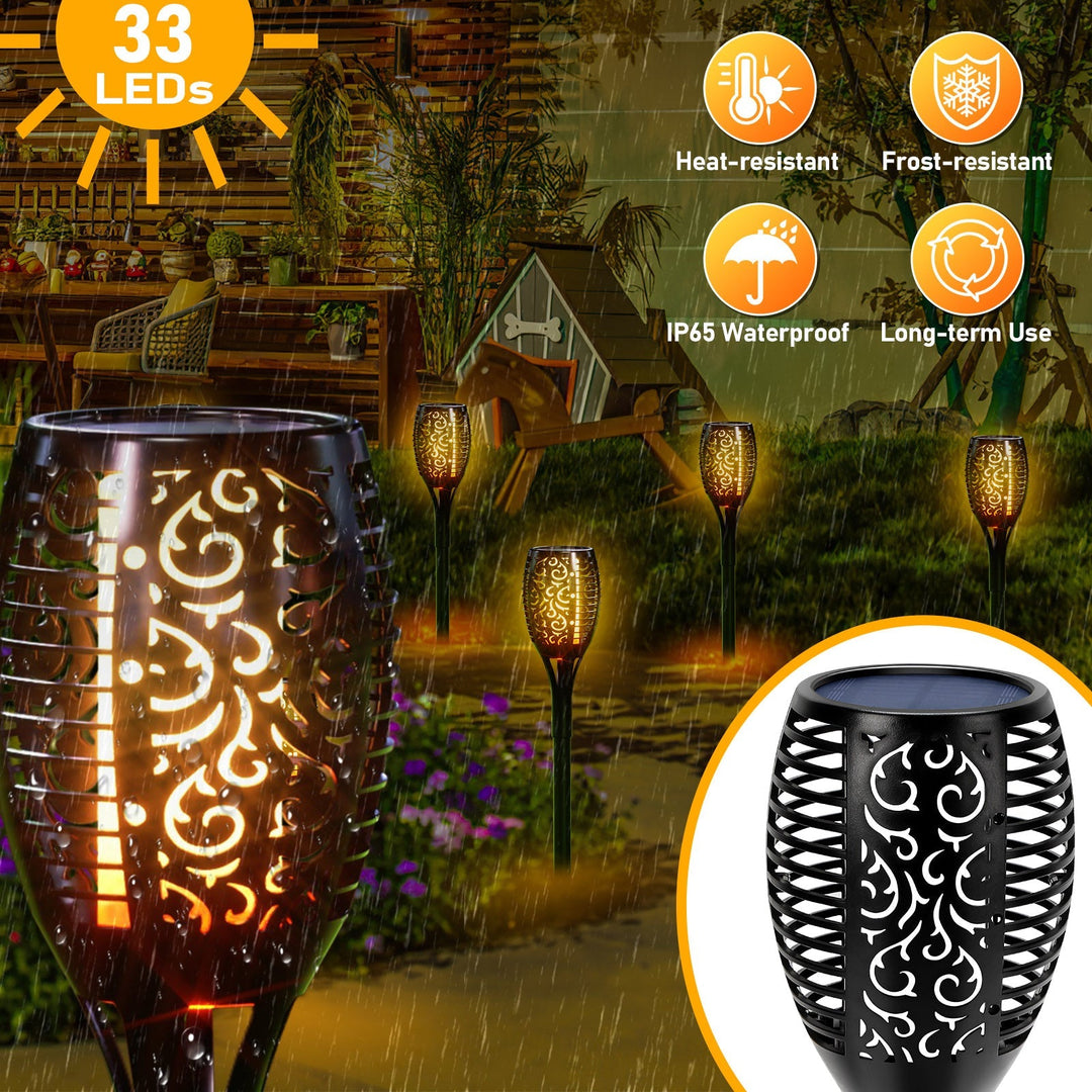 Solar lamps for outdoors 4 pieces 3 IN 1 solar torches | Bowlift