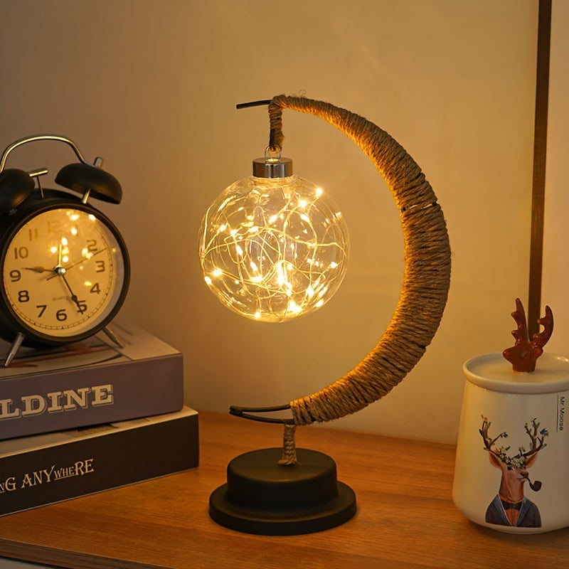 MoonGlow Lamp - Stylish Wrought Iron LED Table Lamp Bowlift