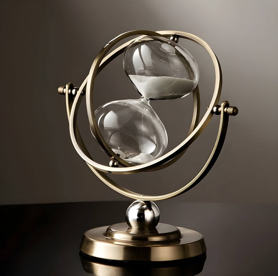 BowLift | GracefulTime Clock – Luxury Hourglass with Elegant Gold Frame & Timeless Design