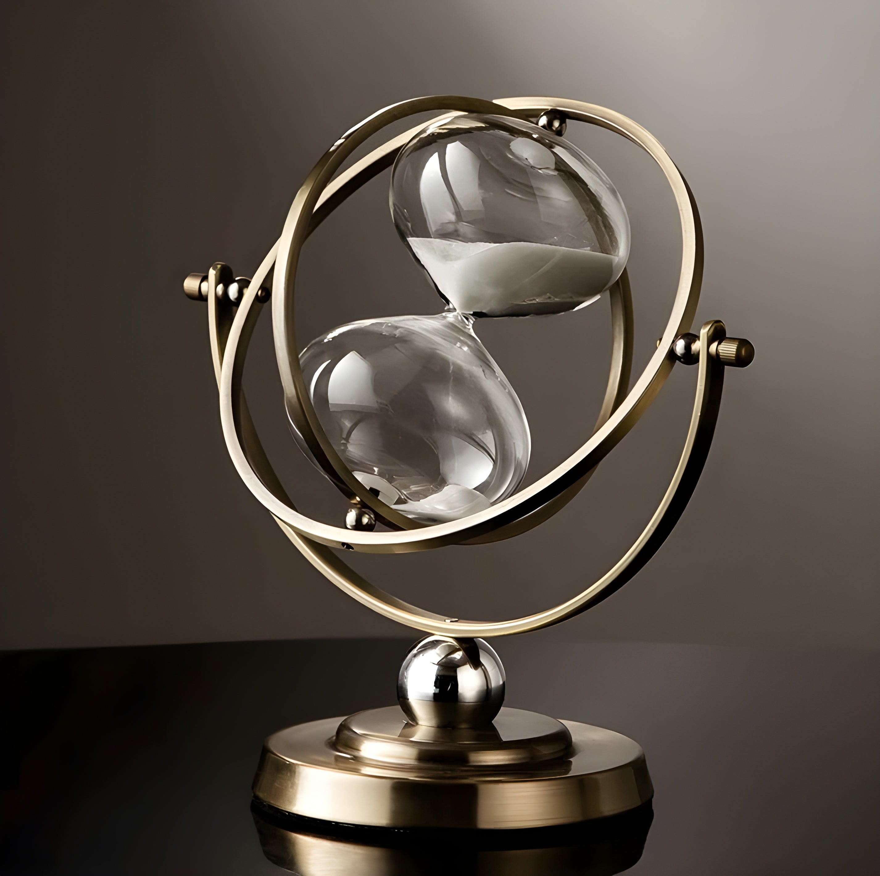 BowLift | GracefulTime Clock – Luxury Hourglass with Elegant Gold Frame & Timeless Design