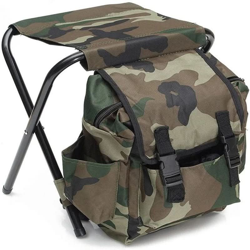 BowLift | 3-in-1 camouflage rucksack with folding chair & cooler compartment