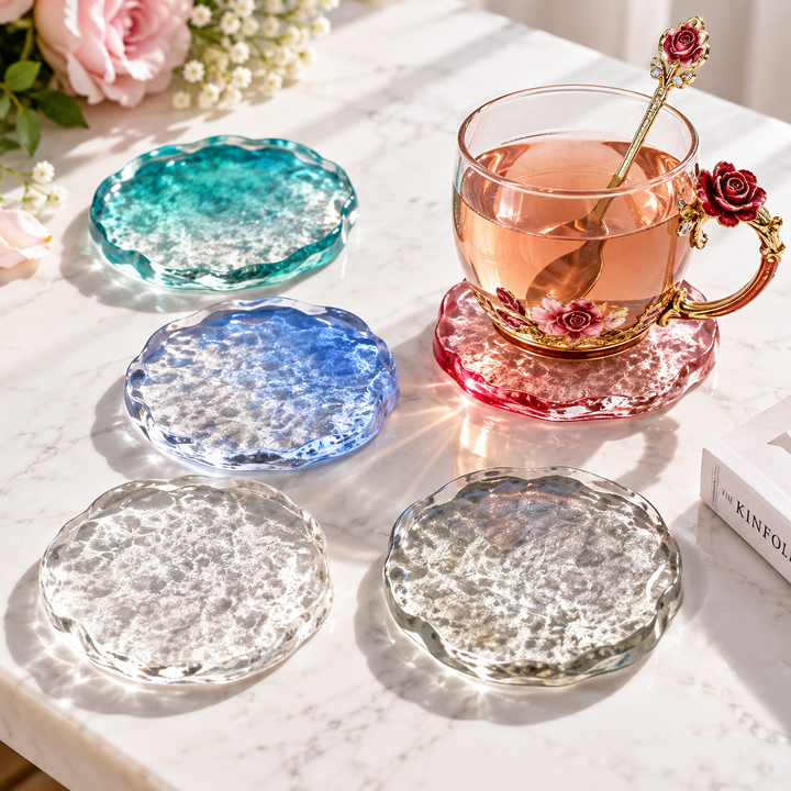 Handcrafted Irregular Edge Resin Glass Coaster and Trinket Dish Bowlift