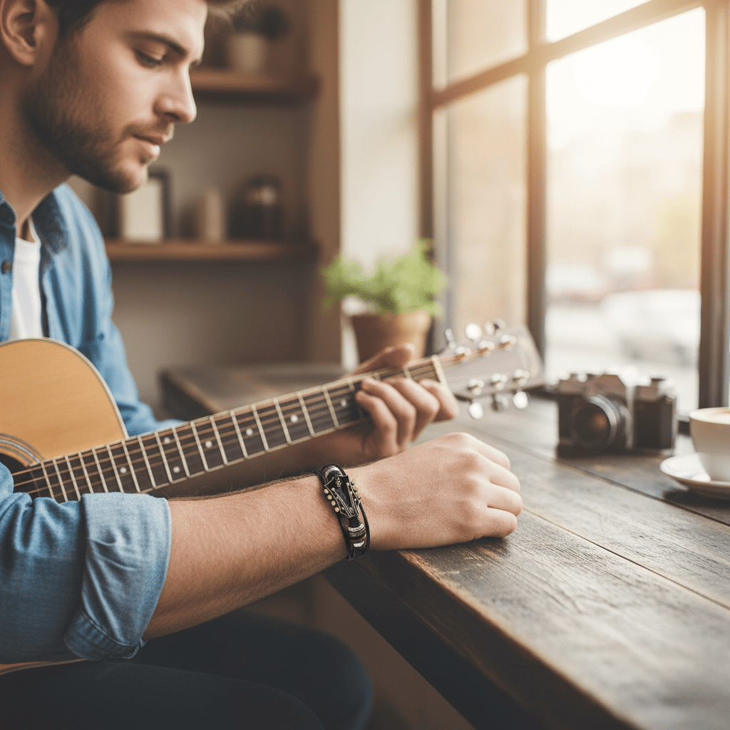 BowLift | Leather Bracelet with Guitar-Inspired Design