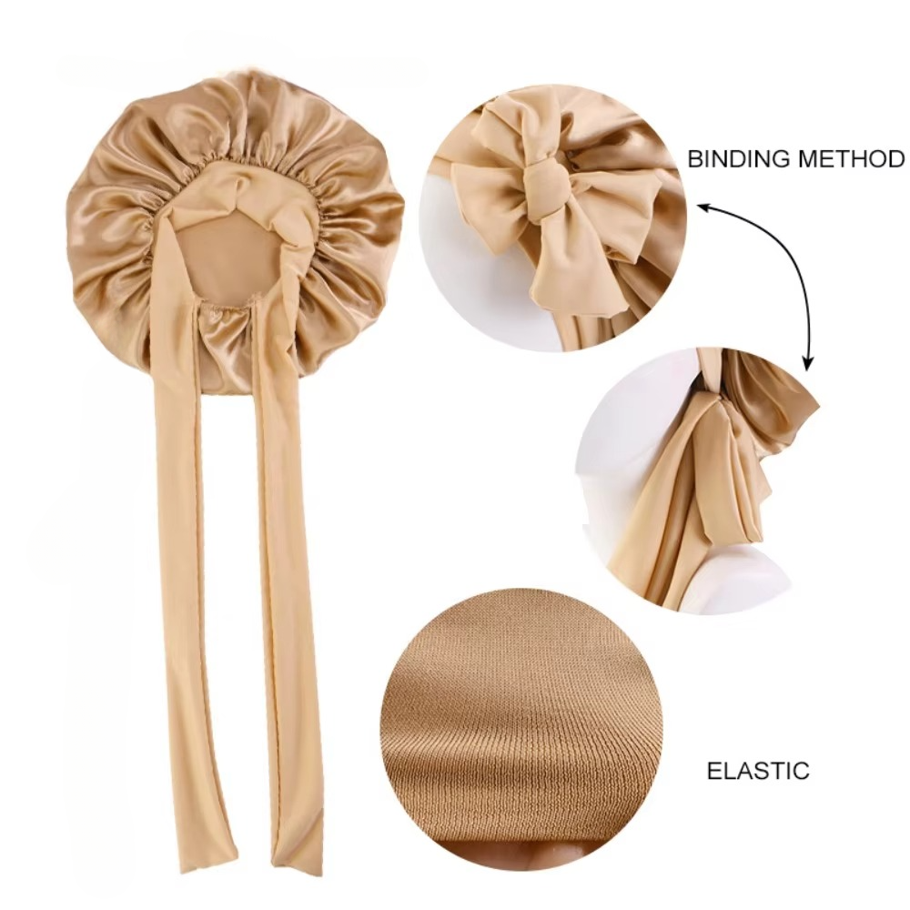 BowLift | Women’s Satin Sleep Bonnet Adjustable Silky Night Cap for Curly Hair
