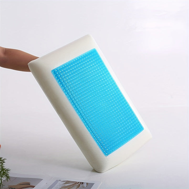 1pc Ergonomic Memory Foam Pillow with Breathable Mesh and Cooling Gel Core - Supports Neck and Back for Comfortable Sleep | Bowlift
