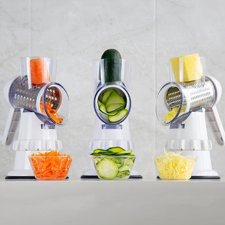 VeggieMaster Slicer - Manual Vegetable Slicer with 3 Blades Bowlift
